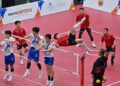 AKSI pemain Vietnam, Luong Cong Minh membuat libasan ketika menentang pasukan Korea pada Acara Kuadran dalam Kejohanan Sepak Takraw Piala Asia ASTAF 2025 di Stadium Titiwangsa di sini hari ini. UTUSAN/SYAKIR RADIN