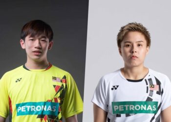 LOO Bing Kun (kiri) dan Toh Ee Wei memenangi aksi sulung mereka pada aksi pusingan pertama Terbuka Taiwan selepas mengatasi gandingan Vietnam, Van Hai Pham-Van Anh Than, 21-14, 21-10 di Arena Taipei, hari ini.