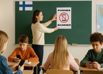 FINLAND hanya membenarkan menggunakan peranti mudah alih dengan kebenaran guru untuk tujuan kesihatan atau pembelajaran.- GAMBAR HIASAN
