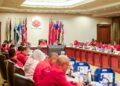 AHMAD Zahid Hamidi ketika mempengerusikan Mesyuarat MKT UMNO malam tadi-GAMBAR/FACEBOOK ZAHID HAMIDI