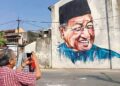 MURAL ikonik Tun Dr. Mahathir Mohamad di Medan Seni, Alor Setar, Kedah.
