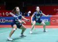 TEOH Mei Xing-Go Pei Kee menewaskan beregu China, Chen Qing Chen-Wang Ting Ge 21-19, 21-19 pada aksi pusingan pertama Malaysia Masters 2025 di Axiata Arena, hari ini. - IHSAN BAM
