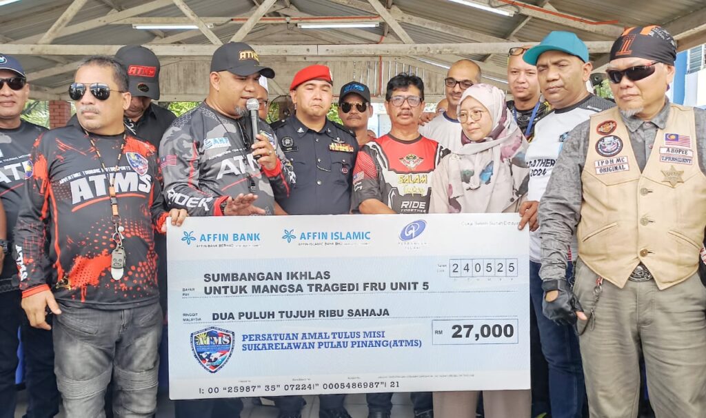 Kelab motor sumbang RM27,000 kepada waris anggota FRU