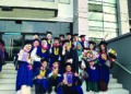 Sebahagian daripada graduan Fakulti Komunikasi dan Pengajian Media selepas  menerima sarjana muda pada Istiadat Konvokesyen Universiti Teknologi Mara (UiTM) Ke-101 di Shah Alam, semalam.