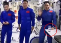 TANGKAP layar video menunjukkan air di dalam gelas tidak terapung ketika sifar graviti di angkasa lepas. – AGENSI