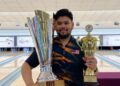 JAGUH Boling negara, Muhammad Rafiq Ismail membawa pulang hadiah wang tunai AS$25,000 (RM82,750) selepas berjaya menjuarai Terbuka Singapura 2025.-IHSAN MTBC