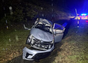 KEADAAN kenderaan yang terlibat kemalangan meragut satu nyawa di Kilometer 30, Jalan Lingkaran Tengah Utama, di Chegar Perah, Merapoh dekat Lipis, Pahang.