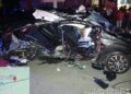 KEADAAN Perodua Bezza yang remuk dalam kemalangan di Kilometer 7, Jalan Jerantut-Maran berdekatan Jerantut Feri di Jerantut, Pahang. - FOTO/JBPM PAHANG