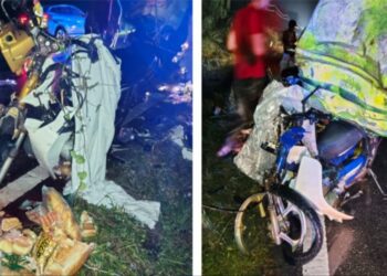 KEADAAN kemalangan menyebabkan dua penunggang motosikal maut di KM17, Jalan Kuala Pilah- Simpang Pertang, Jempol, semalam.