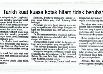 KERATAN akhbar Utusan Malaysia 
25 Mei 2001.