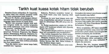 KERATAN akhbar Utusan Malaysia 
25 Mei 2001.