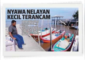 KERATAN akhbar laporan Mingguan Malaysia semalam mengenai nasib nelayan kecil yang terjejas akibat pencerobohan bot tunda ,