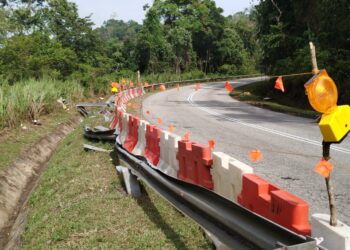 KEADAAN terkini lokasi nahas meragut 15 nyawa pelajar UPSI di JRTB yang sudah dibersihkan ketika tinjauan baru-baru ini. – UTUSAN/FADZIL ZAINOL