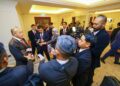 AHMAD Zahid Hamidi ketika ditemui pemberita selepas mempengerusikan mesyuarat pramajlis bersama delegasi Malaysia sempena lawatan kerja rasmi beliau ke United Kingdom hari ini.
