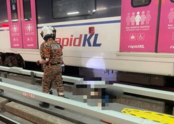 Lelaki warga Taiwan yang maut digilis tren Transit Aliran Ringan (LRT) di Stesen Pusat Bandar Puchong, petang semalam.