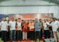 MOHAMAD Sabu (tengah) ketika Majlis Perasmian Pejabat Amanah Negeri Pulau Pinang dan Kenduri Rakyat di Sungai Dua, Butterworth, Pulau Pinang malam tadi.