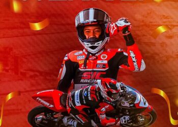 QABIL Irfan beraksi cemerlang dalam perlumbaan 2 pada Kejuaraan Superbike Sepanyol (ESBK) 2025 di Litar Barcelona-Catalunya, Sepanyol, hari ini.