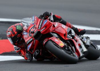 AKSI pelumba Ducati, Francesco Bagnaia di Grand Prix (GP) British di Silverstone, baru-baru ini. - AFP