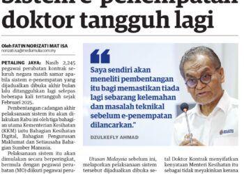 KERATAN akhbar Utusan Malaysia semalam.