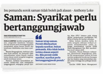 KERATAN akhbar Utusan Malaysia semalam.