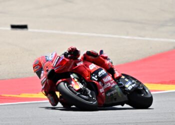 AKSI pelumba Ducati, Marc Marquez di Grand Prix (GP) Aragon pada minggu lalu. - AFP