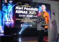 AHMAD Zahid Hamidi berucap pada Sambutan Hari Pendidik Jabatan Kemajuan Masyarakat 2025 di Institut Kemajuan Desa (INFRA), Bangi, semalam. – PEJABAT TPM