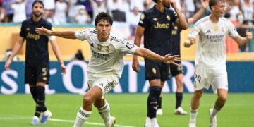 GONZALO Garcia muncul wira Real Madrid apabila meledak gol kemenangan ketika berdepan Juventus di pusingan 16 Piala Dunia Kelab.- AFP