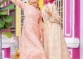 dress santai dengan sepatu tumit tinggi rona menyerlah terbit gaya moden.