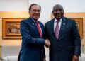 ANWAR Ibrahim menerima kunjungan hormat dari Presiden Afrika Selatan, Cyril Ramaphosa, semasa lawatan kerja di Rio, Brazil. - FACEBOOK ANWAR IBRAHIM