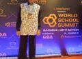 Pengasas DHS Hospitality Academy Dr. S. Sri Kumar terima anugerah ‘Life Long Advocate Award’ di 28th World School Summit, Bangkok.