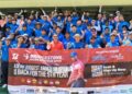 PARA peserta bergambar sebelum memulakan kejohanan Bridgestone ASEAN Amateur Open 2025 di Kelab Golf Miri, Sarawak, hari ini.