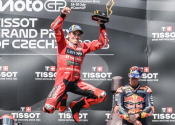 MARC Marquez ketika menjuarai Grand Prix (GP) Republik Czech, minggu lalu. - AFP