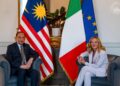 ANWAR Ibrahim ketika mengadakan pertemuan dengan Giorgia Meloni hari ini.
