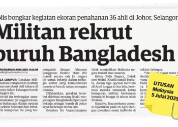 LAPORAN muka hadapan Utusan Malaysia semalam.