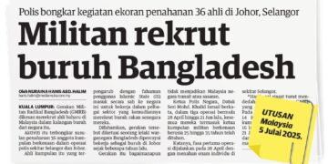 LAPORAN muka hadapan Utusan Malaysia semalam.