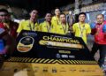 NEGERI Sembilan Antlers,  menewaskan pemain Johor Tigris, pada Perlawanan Akhir Sepak Takraw League 2025, Telecomdigi STL Premier 2025 di N9 Arena, Nilai, hari ini.-GAMBAR : MOHD SHAHJEHAN MAAMIN.