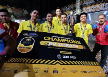 NEGERI Sembilan Antlers,  menewaskan pemain Johor Tigris, pada Perlawanan Akhir Sepak Takraw League 2025, Telecomdigi STL Premier 2025 di N9 Arena, Nilai, hari ini.-GAMBAR : MOHD SHAHJEHAN MAAMIN.