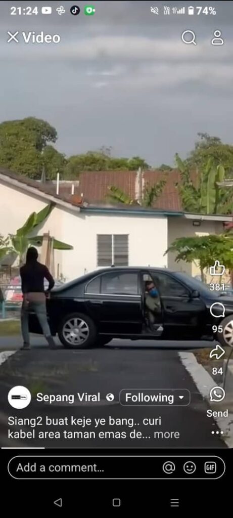 Tiga lelaki diburu, curi kabel milik TM