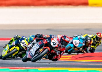 QABIL Irfan (No. 4) memburu keputusan podium menjelang pusingan keempat Kejuaraan Superbike Sepanyol di Litar de Navarra, Sepanyol, hujung minggu ini. - Ihsan SIC Racing