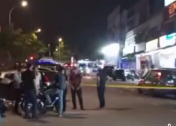Kawasan kejadian tembakan di kawasan Taman Megah Ria, Masai yang dimuat naik dalam media sosial.