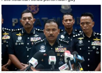 TANGKAP layar laporan berita mengenai polis menyerbu pertemuan gay di Kota Bharu, Kelantan pada Jun lalu.