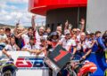 Qabil Irfan mengungguli perlumbaan 1 pada pusingan keempat Kejuaraan Superbike Sepanyol (ESBK) di Litar de Navarra, Sepanyol, kelmarin. - Ihsan SIC Racing