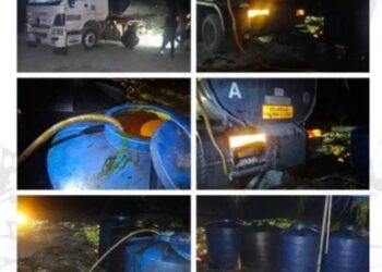 sebuah kepala lori berserta tanker yang mengandungi 30,000 liter CPO, van, tiga pam minyak bermotor beserta hose, sebuah IBC tank berkapasiti 1,000 liter mengandungi 200 liter CPO, dan tangki plastik berkapasiti 1400 liter mengandungi lebih kurang 1,400 liter minyak CPO.