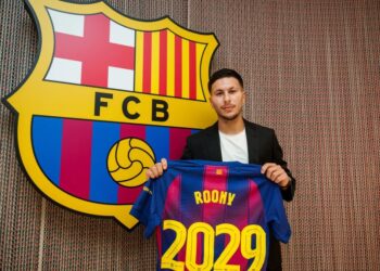 ROONY Bardghji menandatangani kontrak selama empat tahun sehingga 2029 bersama Barcelona. - IHSAN FC BARCELONA