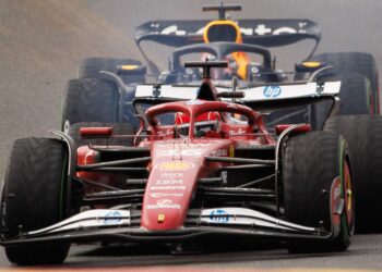 CHARLES Leclerc ketika beraksi di GP Belgium. - AFP