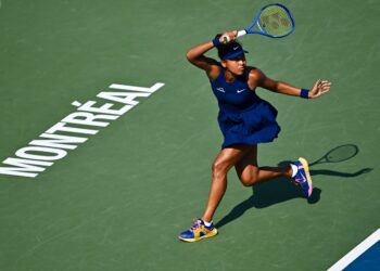 PEMAIN Jepun, Naomi Osaka ketika beraksi di Terbuka Kanada, semalam. - AFP