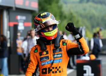 OSCAR Piastri selepas aksi kelayakan bagi perlumbaan pecut menjelang Grand Prix Belgium, hari ini. - AFP