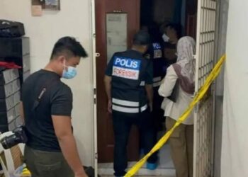 DUA beranak dijumpai dalam keadaan reput di sebuah pangsapuri di Jalan Bukit Gambir, George Town, Pulau Pinang, semalam. - GAMBAR MEDIA SOSIAL