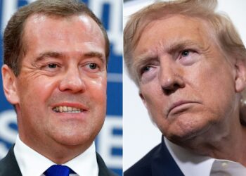  DMITRY Medvedev (kiri) dan Donald Trump