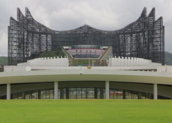 ISTANA Presiden yang dalam pembinaan dirakam pada 10 Ogos 2024, di Ibu Kota Nusantara (IKN) di Penajam Paser Utara, Kalimantan Timur. – AFP